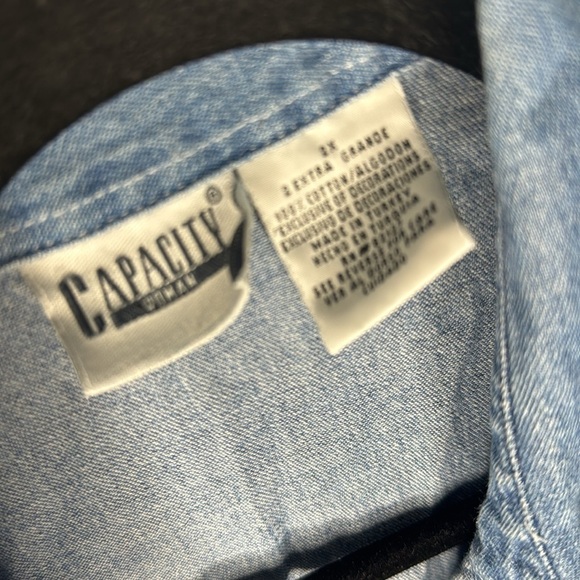 VINTAGE CAPACITY CHAMBRAY BUTTON DOWN SHIRT (XXL) - Picture 6 of 8